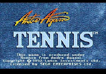 Andre Agassi Tennis (Europe) screen shot title